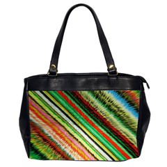 Colorful Stripe Extrude Background Office Handbags (2 Sides)  by Simbadda