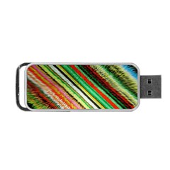 Colorful Stripe Extrude Background Portable Usb Flash (one Side) by Simbadda