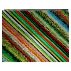 Colorful Stripe Extrude Background Cosmetic Bag (xxxl)  by Simbadda