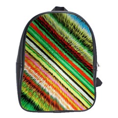 Colorful Stripe Extrude Background School Bags (xl)  by Simbadda