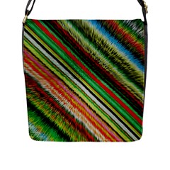 Colorful Stripe Extrude Background Flap Messenger Bag (l)  by Simbadda