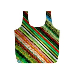 Colorful Stripe Extrude Background Full Print Recycle Bags (s)  by Simbadda