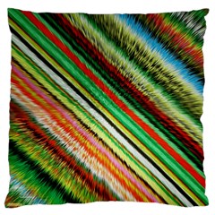 Colorful Stripe Extrude Background Large Flano Cushion Case (one Side) by Simbadda