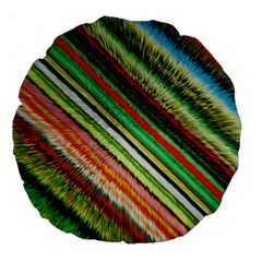 Colorful Stripe Extrude Background Large 18  Premium Flano Round Cushions by Simbadda