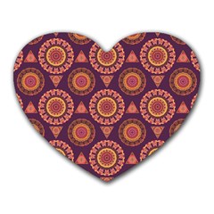 Abstract Seamless Mandala Background Pattern Heart Mousepads