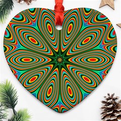 Vibrant Seamless Pattern  Colorful Heart Ornament (two Sides) by Simbadda