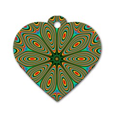 Vibrant Seamless Pattern  Colorful Dog Tag Heart (one Side) by Simbadda