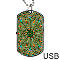 Vibrant Seamless Pattern  Colorful Dog Tag Usb Flash (one Side) by Simbadda