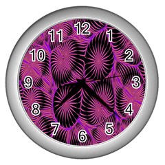 Self Similarity And Fractals Wall Clocks (silver)  by Simbadda