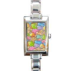 Fishes Cartoon Rectangle Italian Charm Watch by sifis