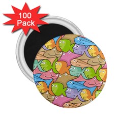 Fishes Cartoon 2 25  Magnets (100 Pack)  by sifis