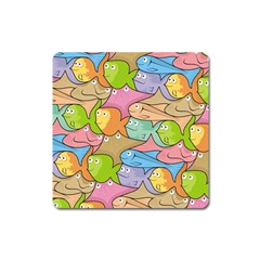 Fishes Cartoon Square Magnet by sifis