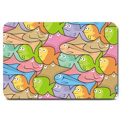 Fishes Cartoon Large Doormat  by sifis