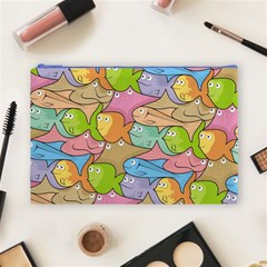 Fishes Cartoon Cosmetic Bag (large)  by sifis