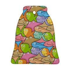 Fishes Cartoon Bell Ornament (two Sides) by sifis