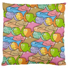 Fishes Cartoon Standard Flano Cushion Case (one Side) by sifis