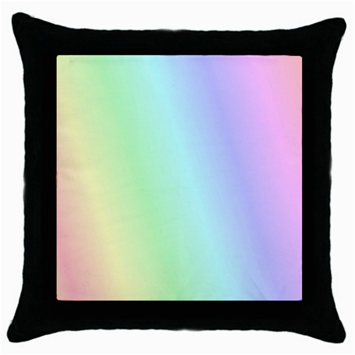 Multi Color Pastel Background Throw Pillow Case (Black)