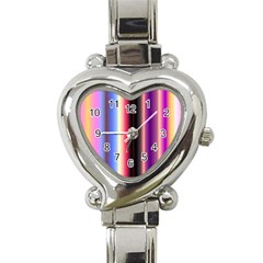 Multi Color Vertical Background Heart Italian Charm Watch by Simbadda