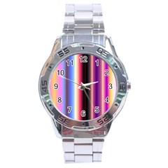 Multi Color Vertical Background Stainless Steel Analogue Watch by Simbadda