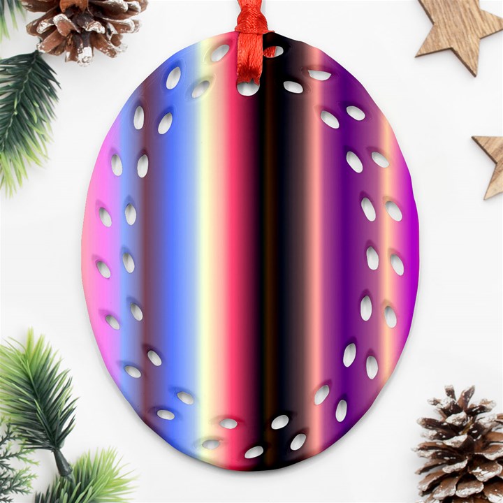 Multi Color Vertical Background Oval Filigree Ornament (Two Sides)