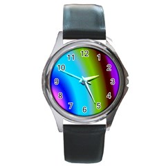 Multi Color Stones Wall Multi Radiant Round Metal Watch