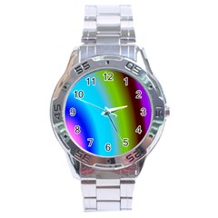 Multi Color Stones Wall Multi Radiant Stainless Steel Analogue Watch by Simbadda