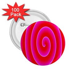 Pink Hypnotic Background 2 25  Buttons (100 Pack)  by Simbadda