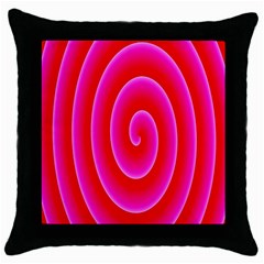 Pink Hypnotic Background Throw Pillow Case (black) by Simbadda