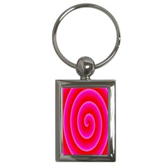 Pink Hypnotic Background Key Chains (rectangle)  by Simbadda