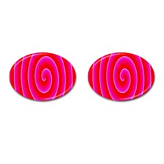 Pink Hypnotic Background Cufflinks (oval) by Simbadda