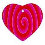 Pink Hypnotic Background Heart Ornament (Two Sides) Front