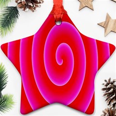 Pink Hypnotic Background Star Ornament (two Sides) by Simbadda