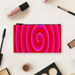 Pink Hypnotic Background Cosmetic Bag (small)  by Simbadda