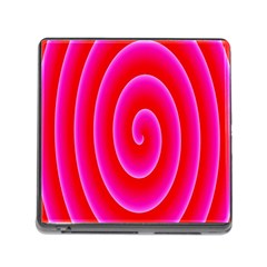 Pink Hypnotic Background Memory Card Reader (square) by Simbadda