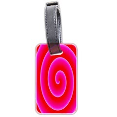 Pink Hypnotic Background Luggage Tags (two Sides) by Simbadda