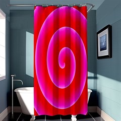 Pink Hypnotic Background Shower Curtain 36  X 72  (stall)  by Simbadda