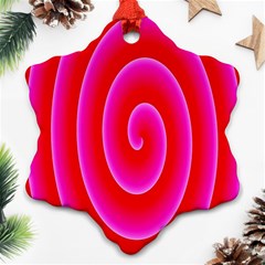 Pink Hypnotic Background Ornament (snowflake) by Simbadda