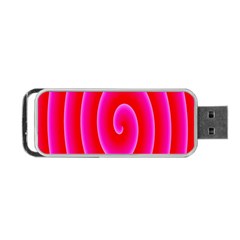 Pink Hypnotic Background Portable Usb Flash (one Side) by Simbadda