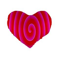 Pink Hypnotic Background Standard 16  Premium Heart Shape Cushions by Simbadda