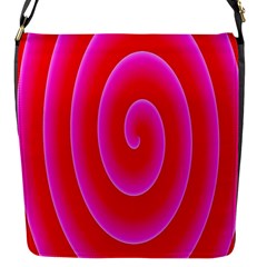 Pink Hypnotic Background Flap Messenger Bag (s) by Simbadda