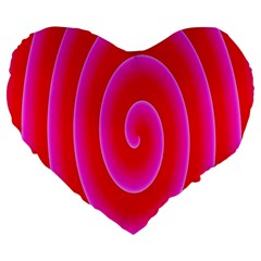 Pink Hypnotic Background Large 19  Premium Flano Heart Shape Cushions by Simbadda