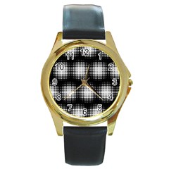 Black And White Modern Wallpaper Round Gold Metal Watch by Simbadda