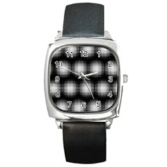 Black And White Modern Wallpaper Square Metal Watch by Simbadda