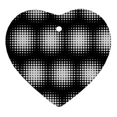 Black And White Modern Wallpaper Heart Ornament (two Sides) by Simbadda