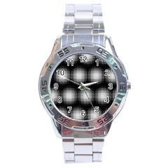 Black And White Modern Wallpaper Stainless Steel Analogue Watch by Simbadda