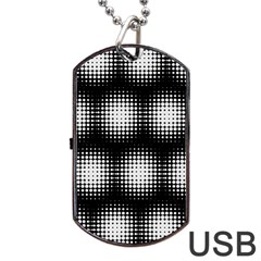 Black And White Modern Wallpaper Dog Tag Usb Flash (one Side) by Simbadda