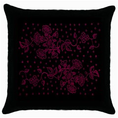 Floral Pattern Background Throw Pillow Case (black) by Simbadda