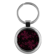 Floral Pattern Background Key Chains (round)  by Simbadda