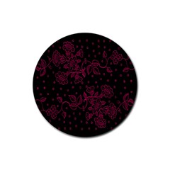 Floral Pattern Background Rubber Round Coaster (4 Pack)  by Simbadda