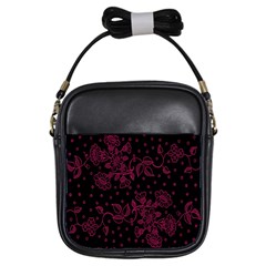 Floral Pattern Background Girls Sling Bags by Simbadda